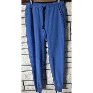 FIGS Men Tansen Jogger Scrub Pants Sz M Blue Technical Medical Scrubs Drawstring